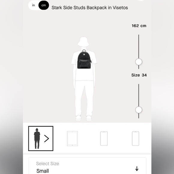 MCM Stark Side Studs Backpack in Visetos - Picture 6 of 12